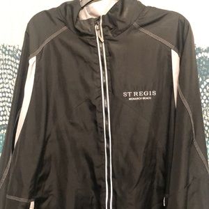 North End Black jacket with gray trim. Very light weight windbreaker.